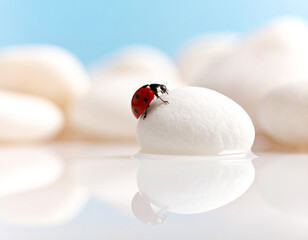 ladybird on a white background