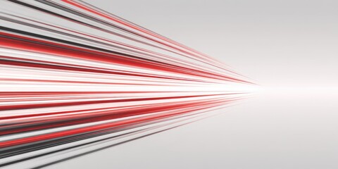 Abstract graphic design with radiating lines of red, gray, and white