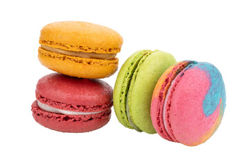 colorful macaroons isolated on transparent png