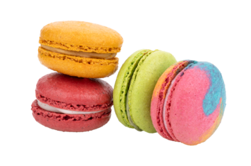 colorful macaroons isolated on transparent png