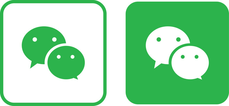 Wechat icons. Social media icon modern design. social network logos. digital media platform icon design. communication and messaging platforms
