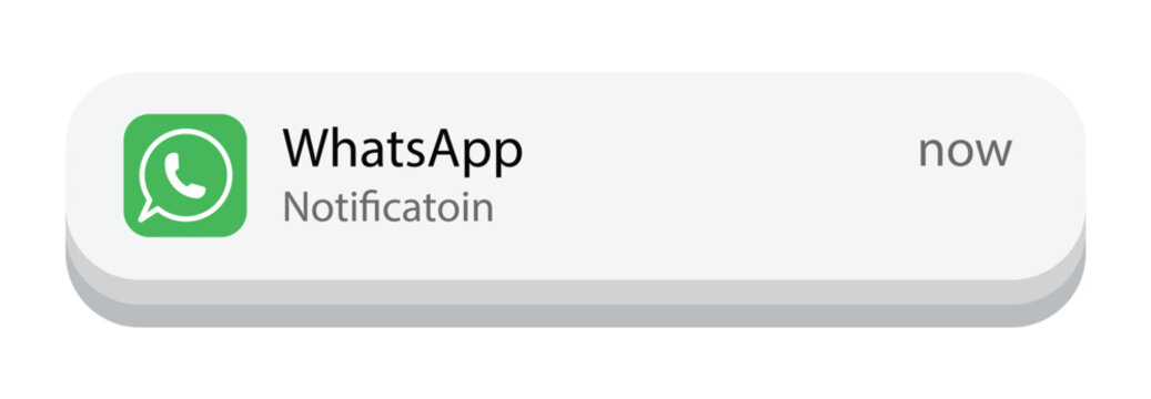 WhatsApp Notification UI Design on Mobile Screen, Editorial&nbsp;Use&nbsp;Only