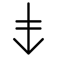 Keyboard key for page down navigation in digital interfaces and applications