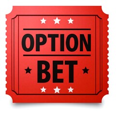 Red ticket-style graphic with "OPTION BET" text
