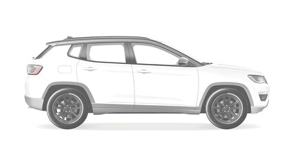 Fototapeta premium White SUV Car on Clean Background
