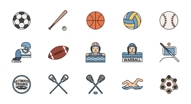 Collection of Various Sports Icons.