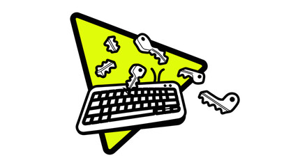 Keyboard and keys concept representing data security and access control.