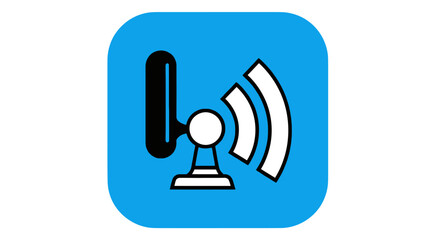 Icon of a fan with wifi signal representing technology and connectivity.