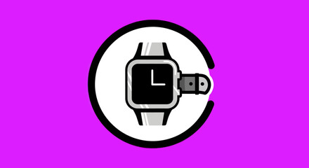 Sleek silver smartwatch with black face and band.