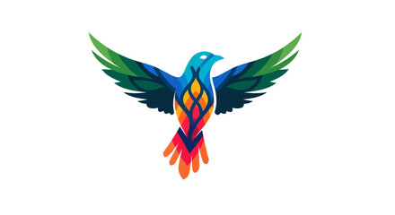 Colorful abstract bird logo design.