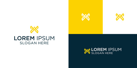 Modern minimalist yellow abstract logo design template showcases clean lines and professional branding opportunities for innovative businesses seeking a memorable identity and impactful visual represe