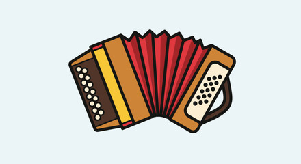 Colorful Accordion Musical Instrument.