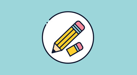 Yellow Pencil with Pink Eraser and Sharpener.