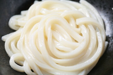 Close up a Udon Noodle in a bowl