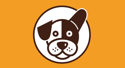 Adorable dog logo design with a charming and friendly appearance.