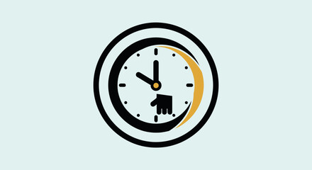 Clock Icon with Hand Symbolizing Time Management and Productivity.