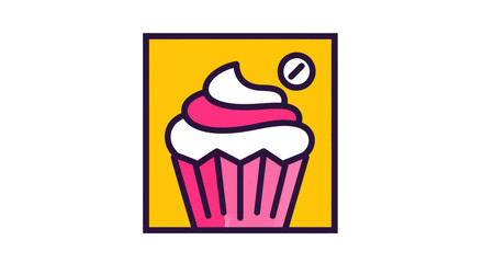 Pink cupcake with swirl frosting delicious dessert.