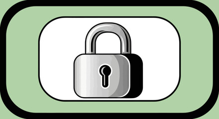 Secure padlock icon representing safety and protection of data and information.