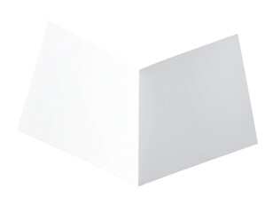 Minimal White Paper Mockup　真ん中に二つ折りの折り目のある紙を広げた画像　背景透過