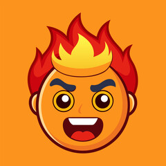 Hot smiley face emoji sweating dripping tongue out overheated summer heat emotion