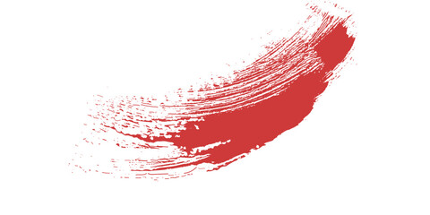 Red brush stroke isolated on white background. Trendy brush stroke for red ink paint, grunge backdrop, dirt banner, watercolor design and dirty texture. Brush stroke vector illustration