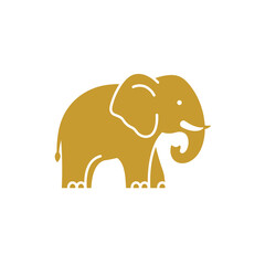 Fototapeta premium Illustration of golden elephant figure on white background 