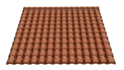 Terra cotta roof tile pattern showcasing textured clay surfaces and geometric arrangement