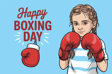 Happy Boxing Day: Pixel Art Girl Boxer