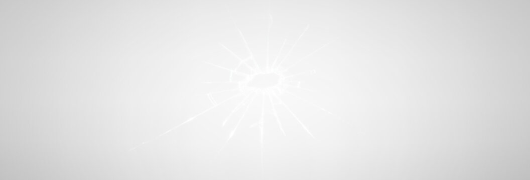 A bullet hole in glass, the structure of broken glass with shards. A pattern on glass from an impact or bullet strike, vector, png. - Powered by Adobe