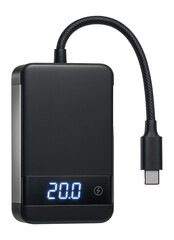 Obraz premium Laptop charger featuring a lightweight, plastic shell and LED voltage display
