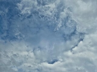 Dramatic cloudy sky with patches of blue showing through the soft textured cloud cover