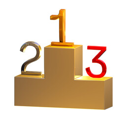 3d Winners podium with pedestal on png transparent background.