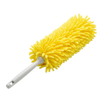 Bright Yellow Duster Capturing Cleanliness in a Still Life png