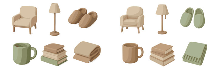 Cozy indoor living space with soft colors, comfortable furniture, and relaxed ambiance featuring various home items