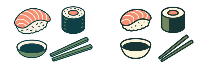 Fresh sushi rolls served with chopsticks and dipping sauces in a minimalist setting for a tasty dining experience