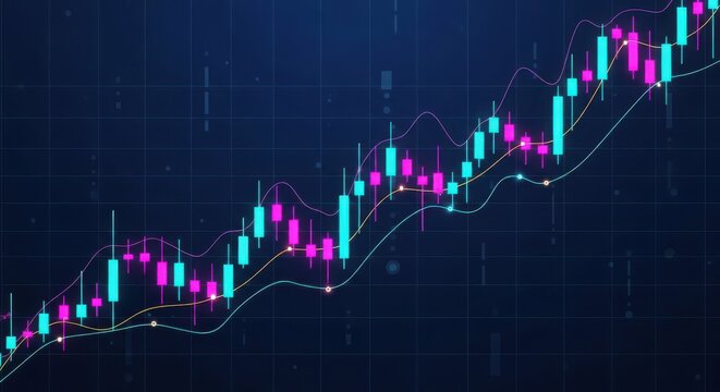 Financial Stock Market Candlestick Chart Analysis Growth Trends
