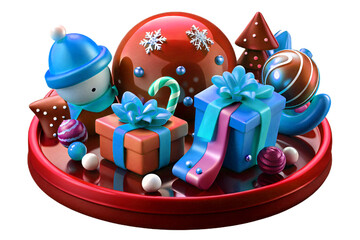 Obraz premium Ultra Detailed 3D Illustration of a Christmas Holiday Bundle