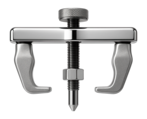 Adjustable tie rod end puller with dual jaw design for a vehicle maintenance workshop.