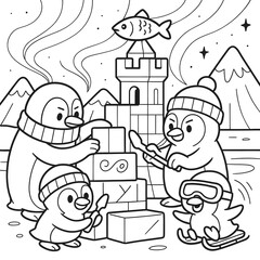 an icy house by penguin family 1