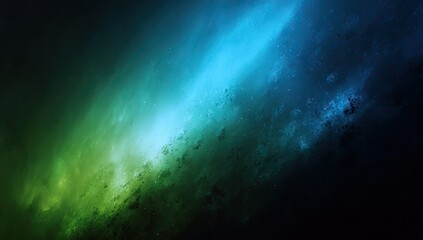 Fototapeta premium Vibrant Green and Blue Cosmic Nebula in Deep Space.