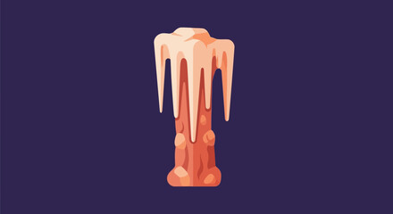 Stylized Cartoon Pillar with Melting Icing Dripping Down.