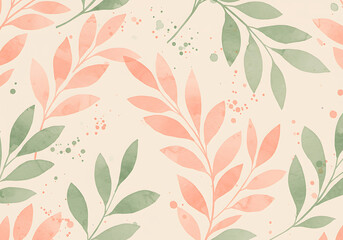 Fototapeta premium Elegant Watercolor Leafy Flourishes A Seamless Pattern for Various Design Applications