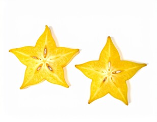 Starfruit Slices Vibrant Yellow Tropical Fruit