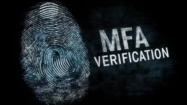 MFA concept. Enhancing security with multi factor authentication fingerprint technology for Identity verification and access protection