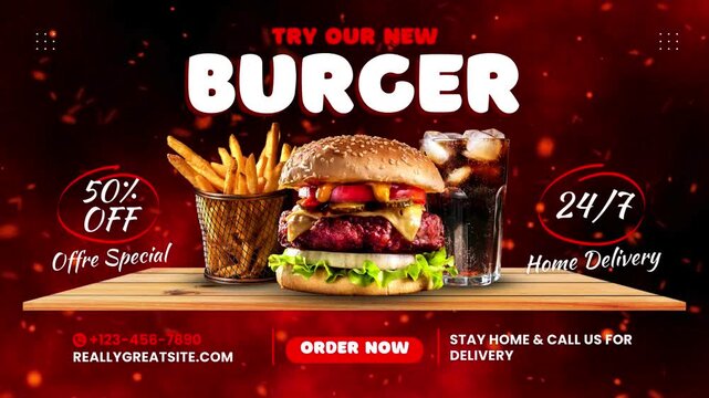 Modern Restaurant Food Menu For Fast Food Video