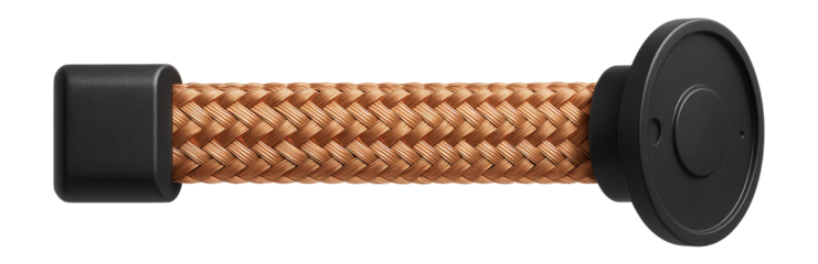 Solder wick with copper braid for absorbing excess solder in a repair workshop.