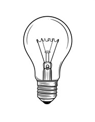 Simple black and white illustration of a lightbulb