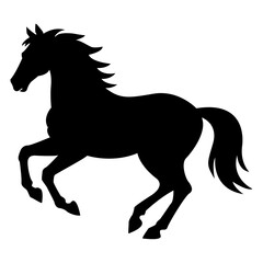 Majestic horse silhouette vector illustration isolated on white background for logo, design, and decoration