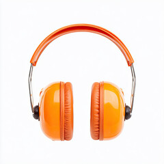 Orange ear protection headphones with soft cushions for comfort
