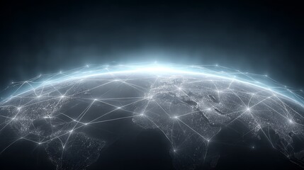 Connecting the digital network satellite view of earth with abstract data connections in a global environment